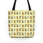 Yellow Cat Butt Pattern Tote Bag
