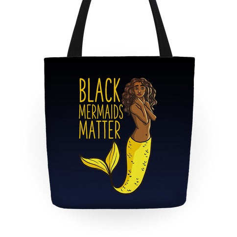 Black Mermaids Matter Tote Bag