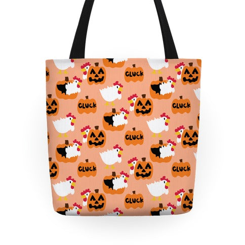 Clucky Pumpkin Pattern Tote Bag