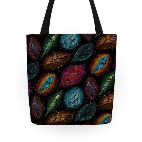 Cosmic Vulva Pattern Tote Bag