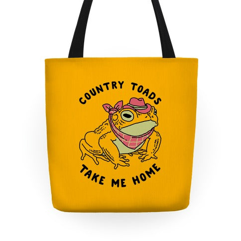 Country Toads Take Me Home Tote Bag