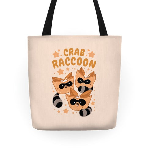 Crab Raccoon Tote Bag