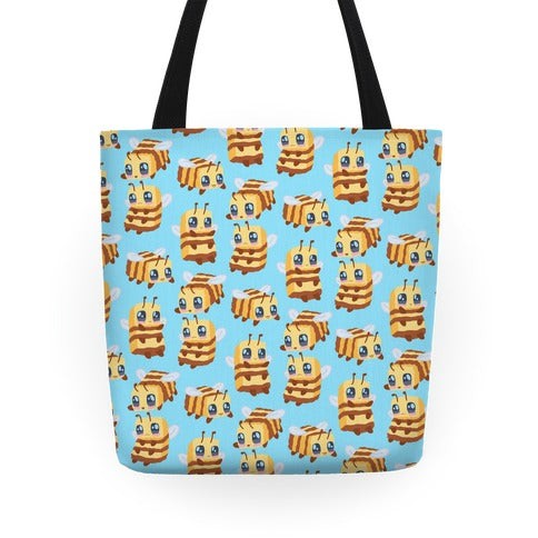 Cute Cubic Bee Pattern Tote Bag