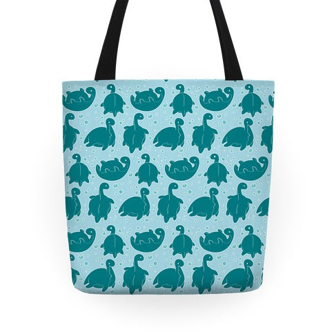 Cute Nessie Pattern Tote Bag