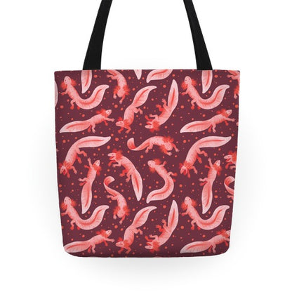 Cute Pastel Axolotl Pattern Tote Bag