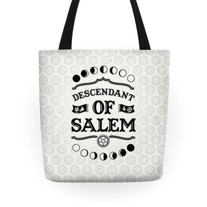 Descendent Of Salem Tote Bag