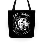 Eat Trash Hail Satan Possum Tote Bag