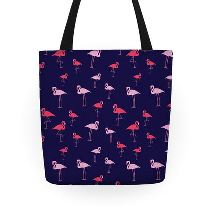 Flamingo Pattern (Navy) Tote Bag