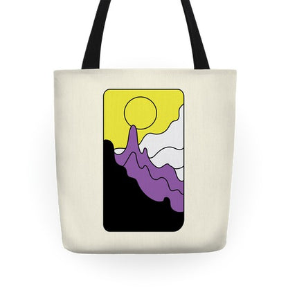 Groovy Pride Flag Landscapes: Nonbinary Flag Tote Bag
