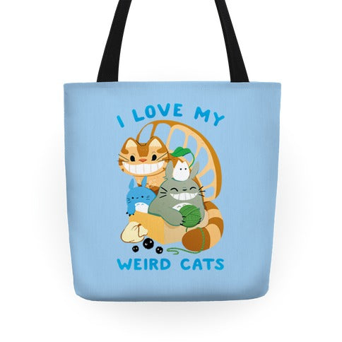 I love my weird cats Tote Bag