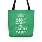 Keep Calm And Carry Yarn (Knitting) Tote Bag