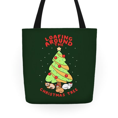 Loafing Around The Christmas Tree Tote Bag