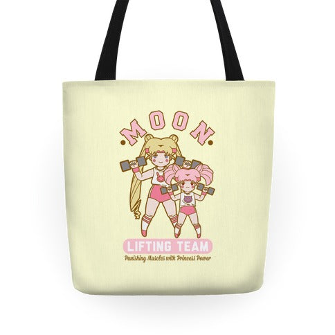 Moon Lifting Team Parody Tote Bag