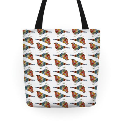 Mosaic Bird Pattern Tote Bag