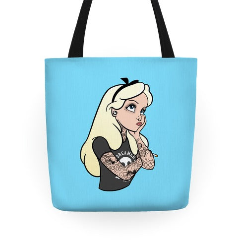 Punk Alice Parody Tote Bag