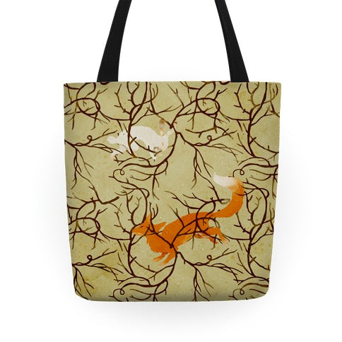 Rabbit And The Fox Chase Tote Bag