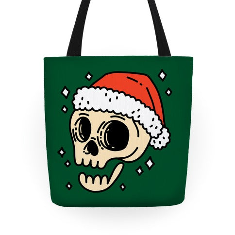 Santa Skull Tote Bag
