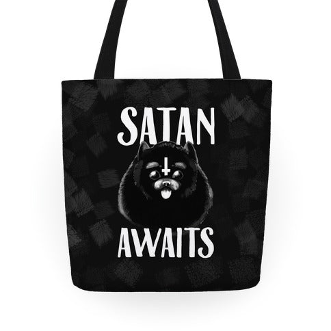 Satan Awaits Pomeranian Tote Bag