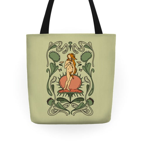 The Birth of Venus Fly Trap Tote Bag