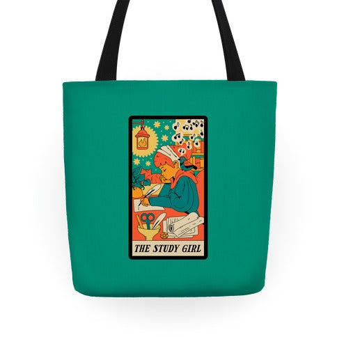 The Study Girl Tarot Card Tote Bag