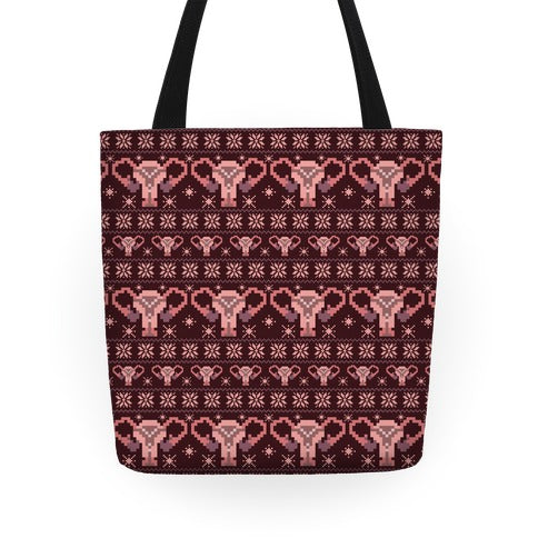 Uterus Sweater Pattern Tote Bag