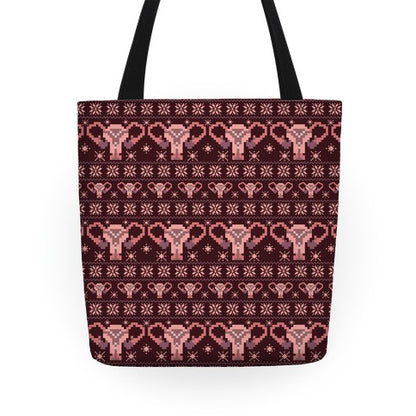 Uterus Sweater Pattern Tote Bag