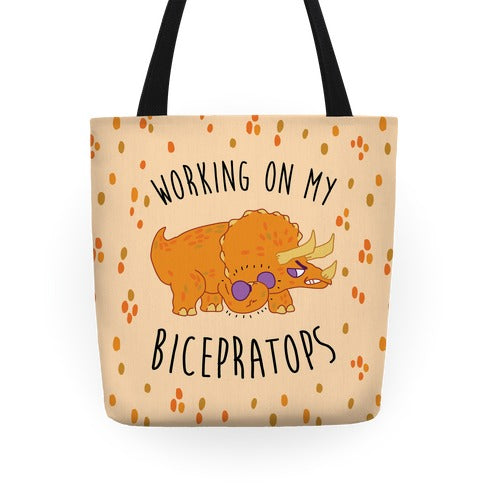 Working on My Bicepratops Tote Bag