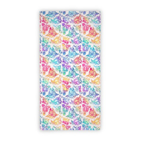 Floral Penis Pattern Rainbow Towel