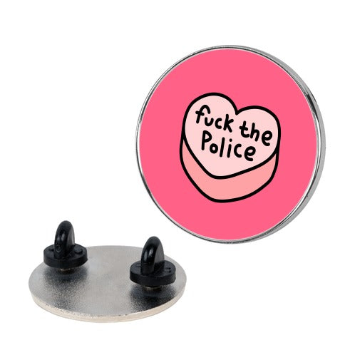 Fuck The Police Conversation Heart  Pin