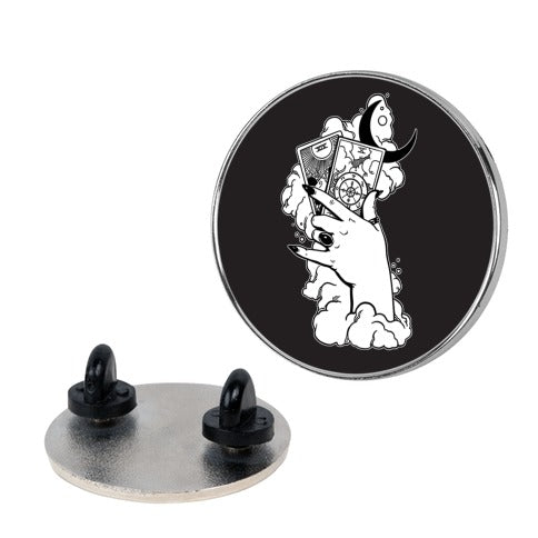 Hand Holding Tarot Cards Pin
