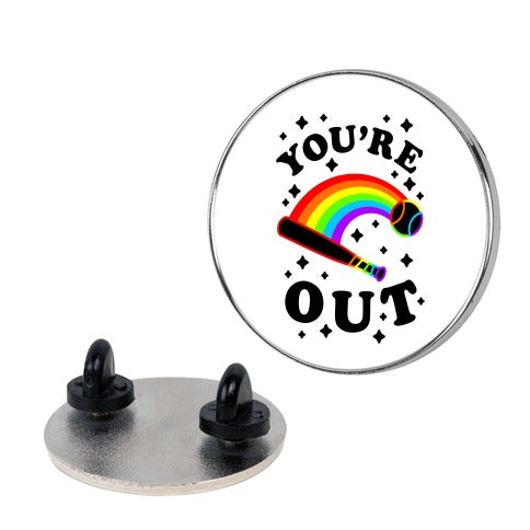 You're Out (Gay Baseball Pride) Pin