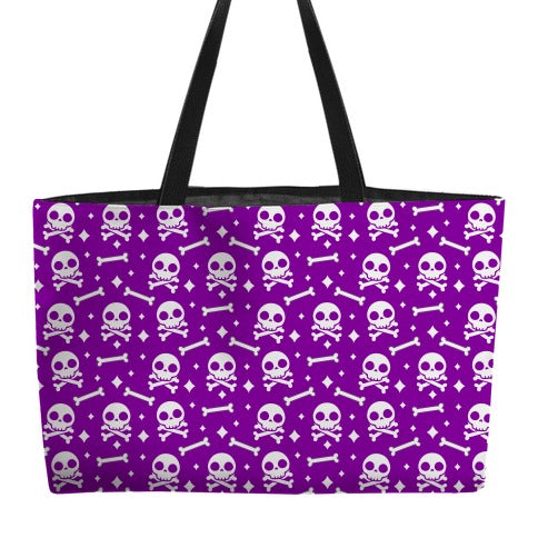 Cute Skull N' Bones Pattern (Purple) Weekender Tote