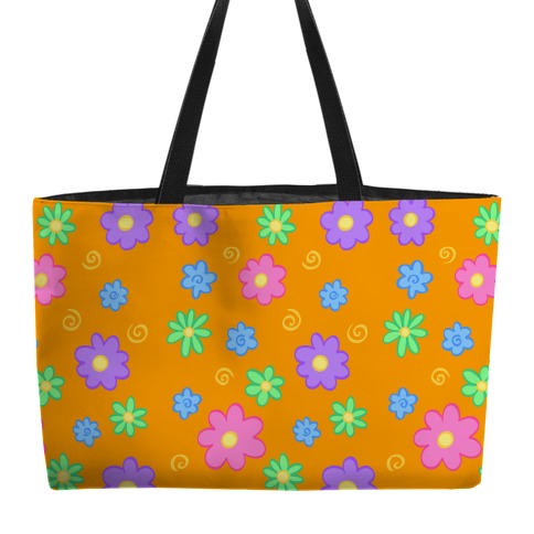 Doodle Flowers Orange Weekender Tote