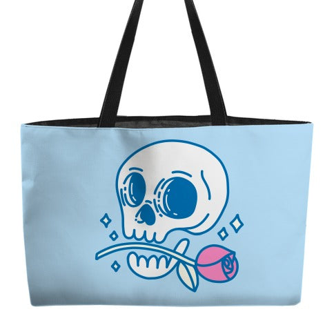 Hopeless Romantic Skull Weekender Tote