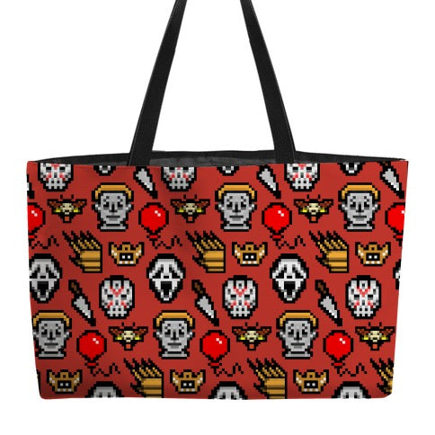 Slashers Pixel Pattern Weekender Tote