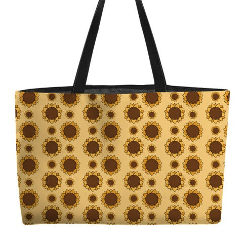 Sunflower Pattern Yellow Weekender Tote