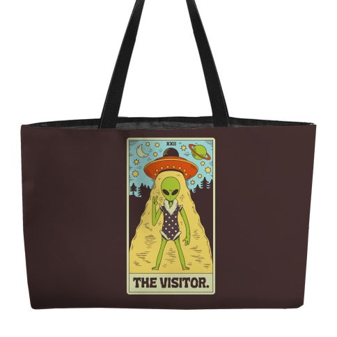 The Visitor Alien Tarot Card Weekender Tote
