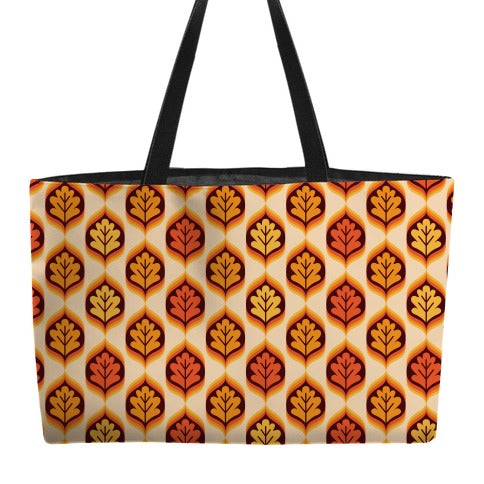 Vintage Autumn Leaves Pattern Weekender Tote