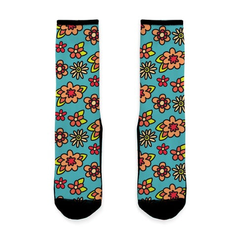 70's Flower Pattern Socks