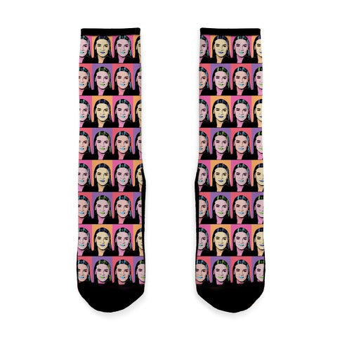 Alexandria Ocasio-Cortez Pop Art Parody Socks
