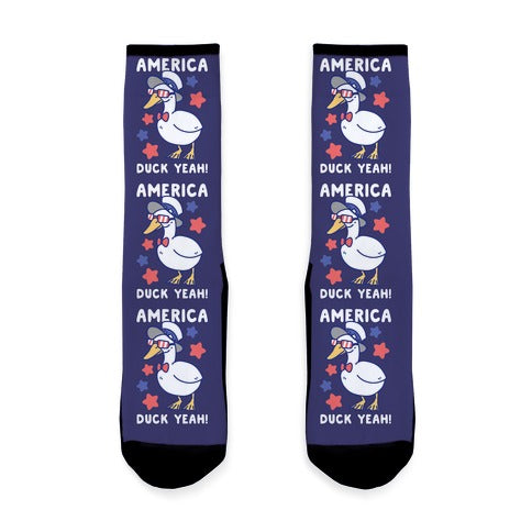 America Duck Yeah Socks