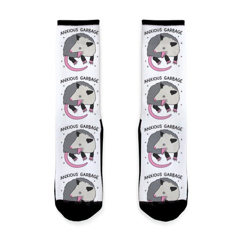 Anxious Garbage Opossum Socks