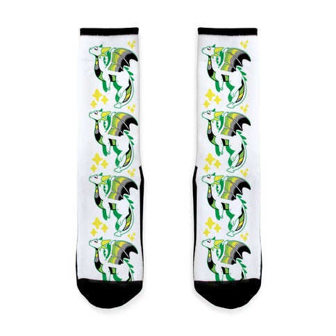 Aromantic Pride Dragon Socks