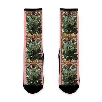 Art Nouveau House Plants Socks