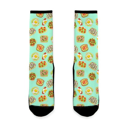 Avocado Toast Pattern Socks