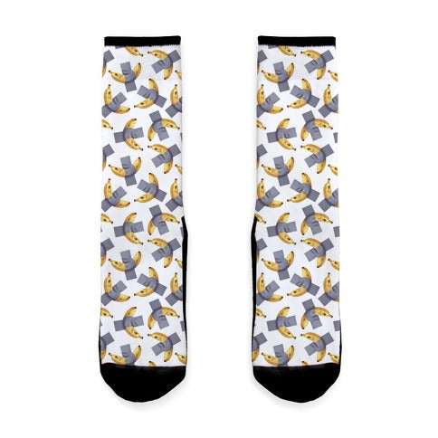 Banana Duct Tape Pattern Socks