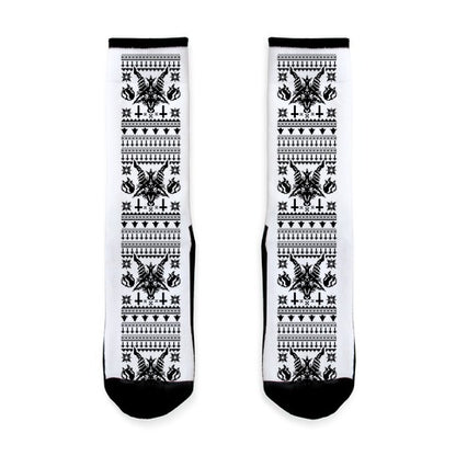 Baphomet Ugly Christmas Sweater  Socks