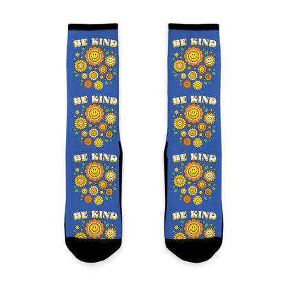 Be Kind Flower Power Smileys Socks