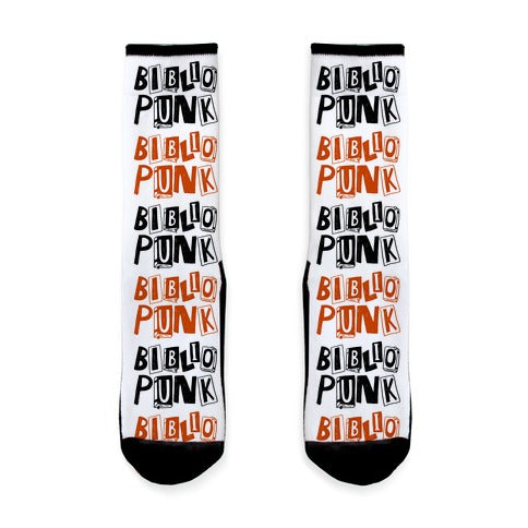 Bibliopunk Text Socks