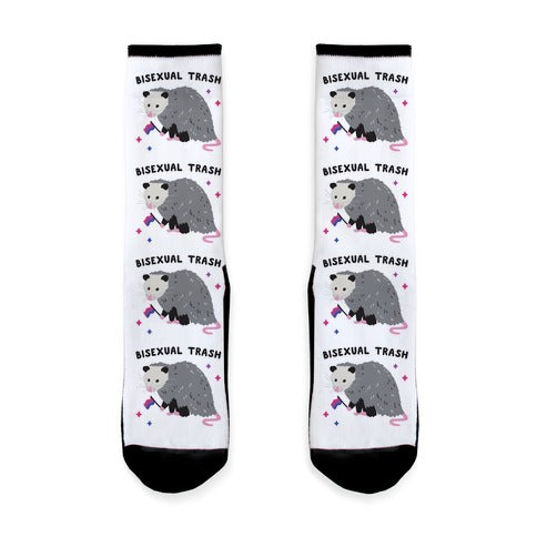 Bisexual Trash Opossum Socks